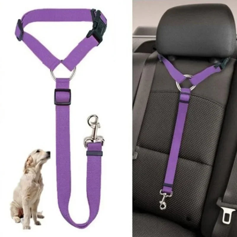 Adjustable Nylon Pet Car Seat Belt & Comfort Harness