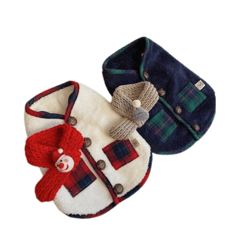 Cozy Pet Fleece Vest and Scarf Set for Winter Warmth