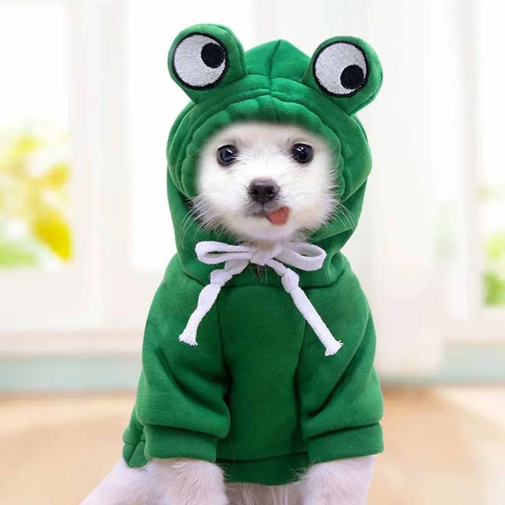 Unisex Pet Frog Fleece Hoodie for Dogs & Cats