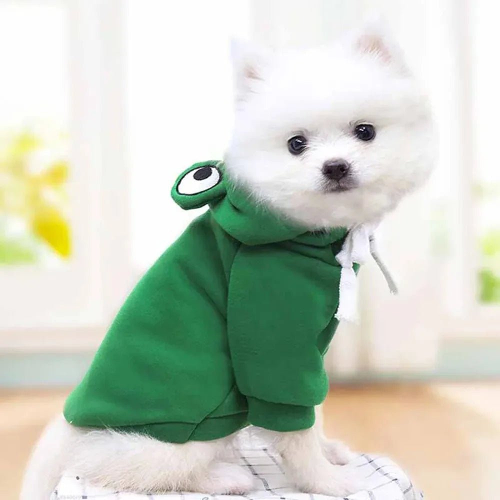 Unisex Pet Frog Fleece Hoodie for Dogs & Cats