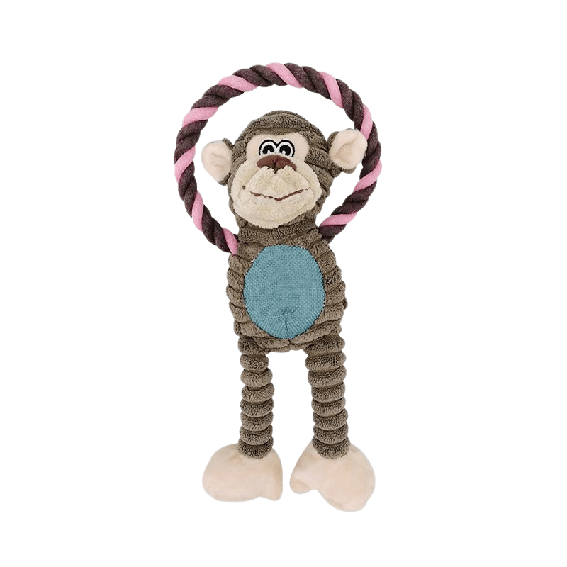 Plush Corduroy Dog Toy with Squeaker