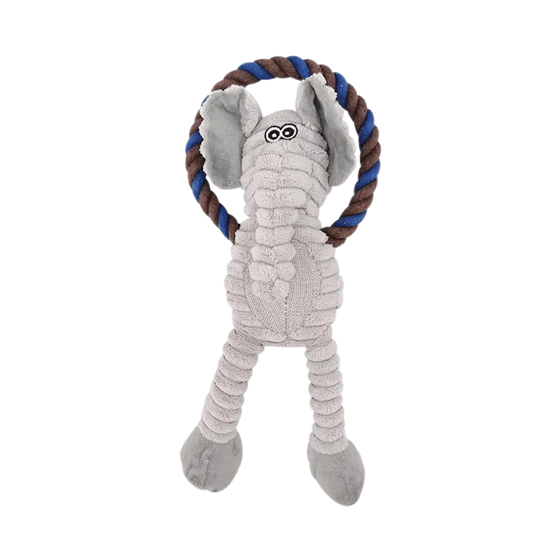 Plush Corduroy Dog Toy with Squeaker