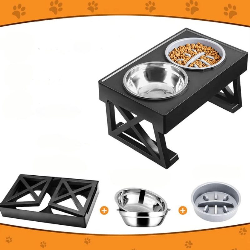 Raised Dog Bowl with Mat