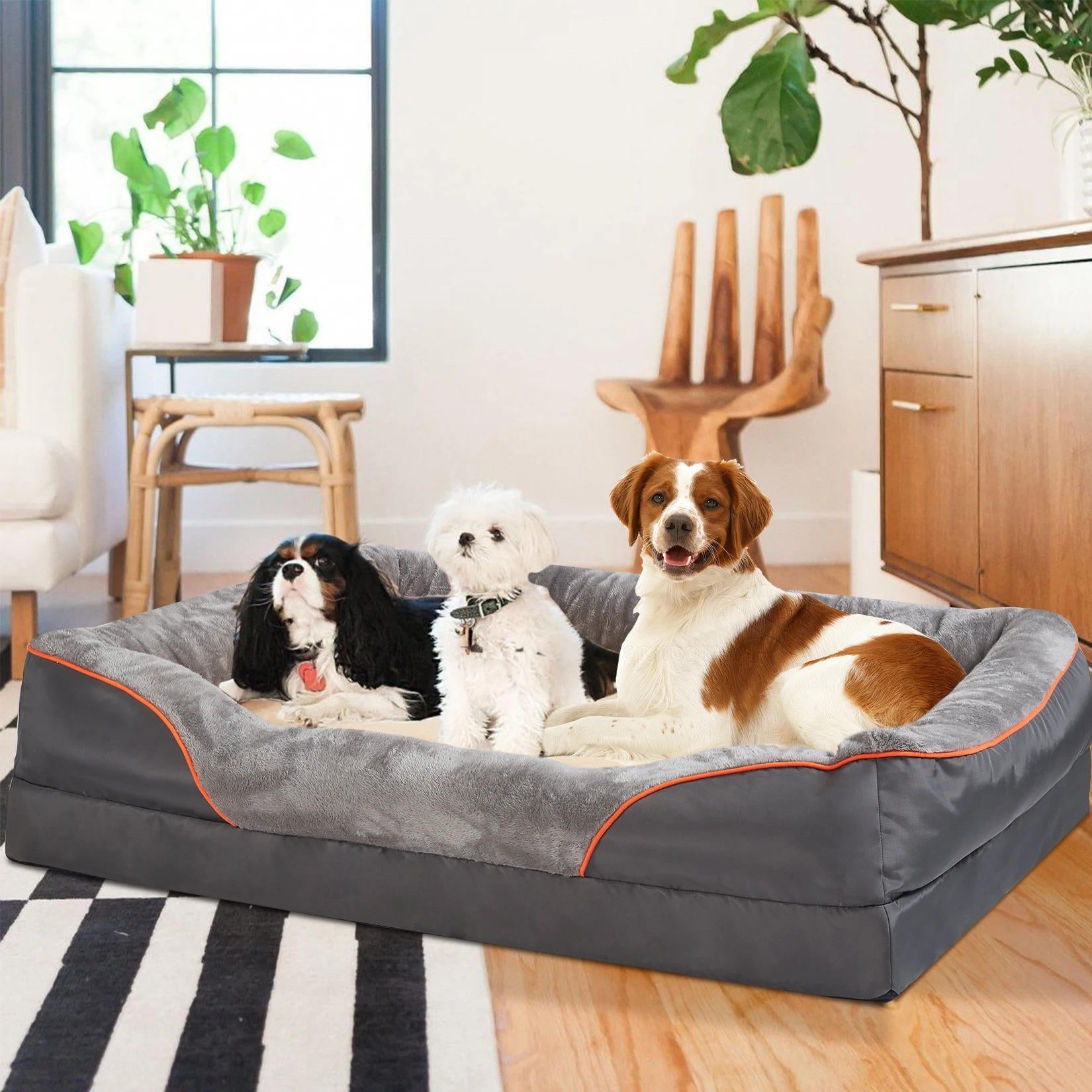 Orthopedic Dog Bed with Waterproof & Anti-Slip Base