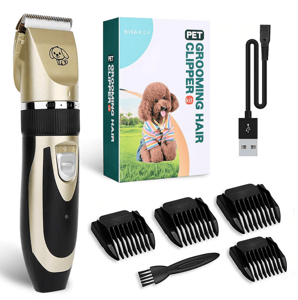 Low-Noise Dog Grooming Clipper Kit with 4 Attachment Combs