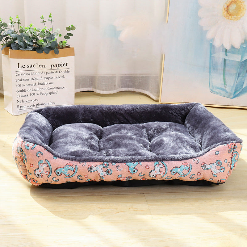 Plush Fabric Pet Sofa Bed for Dogs - Cozy & Stylish Design