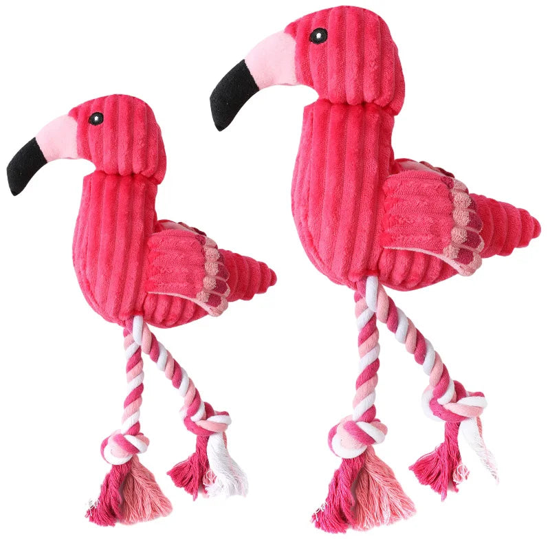Interactive Plush Flamingo Dog Toy