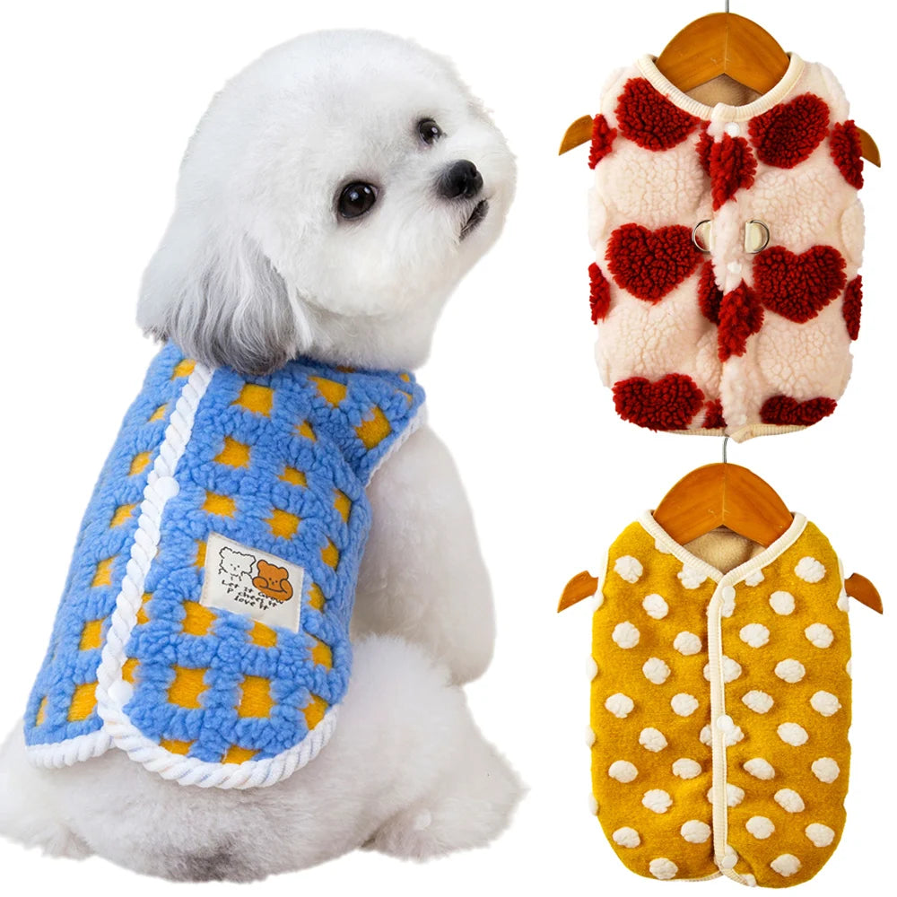 Dog Fleece Jacket for Small Breeds - Warm & Stylish Winter Coat