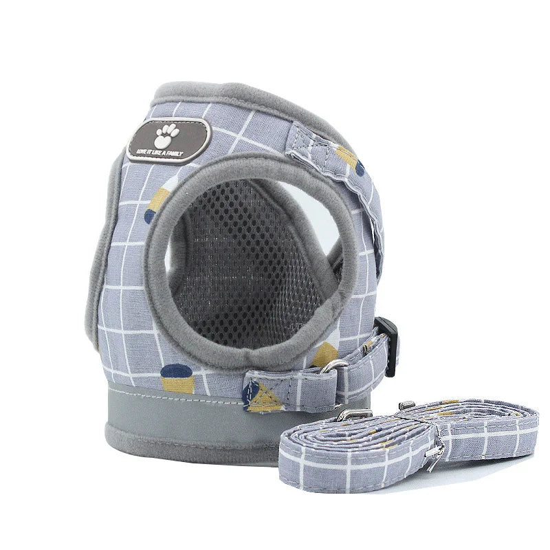 Reflective Soft Air Mesh Pet Harness & Leash Set