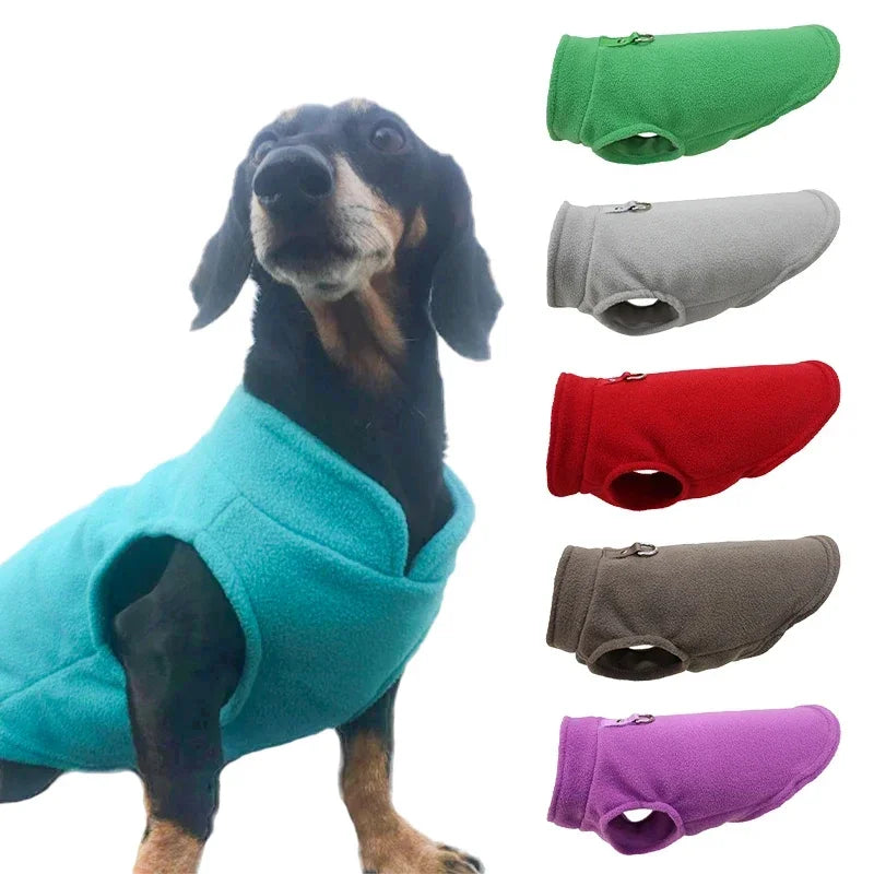 Small Dog Thermal Fleece Cold Weather Coat with D-Ring