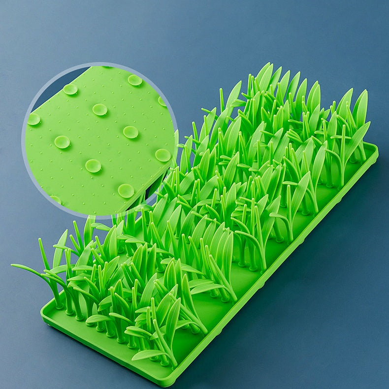Silicone Pet Feeding Mat with Grass Design