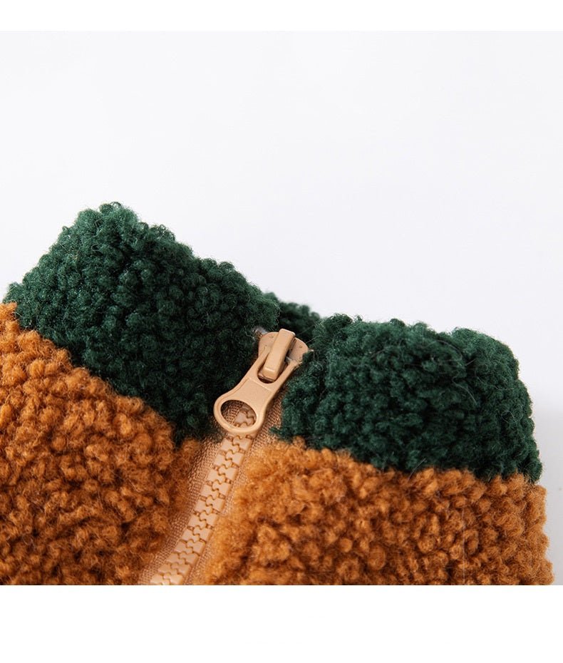 Dog Color Block Wool Blend Vest with Leash D-Ring