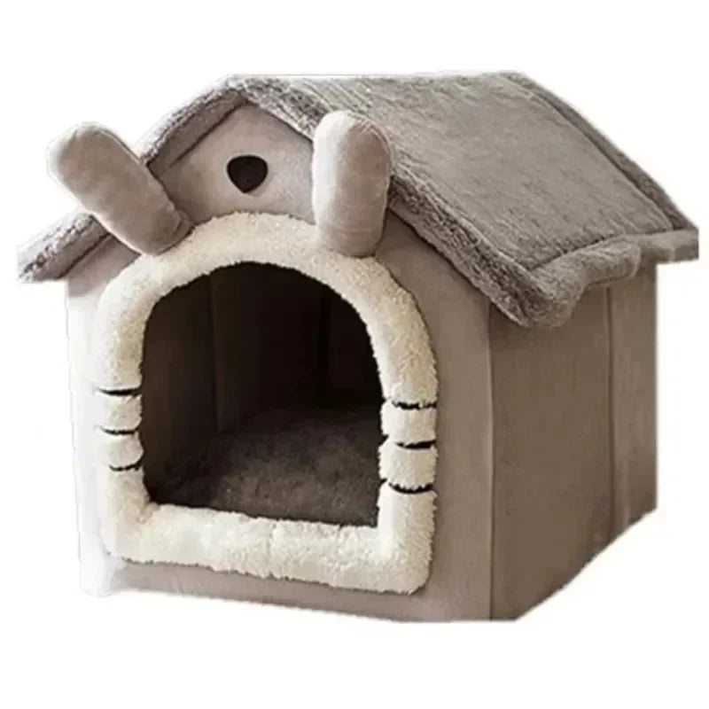 Washable Corduroy Dog House for Small Dogs – All-Season Comfort
