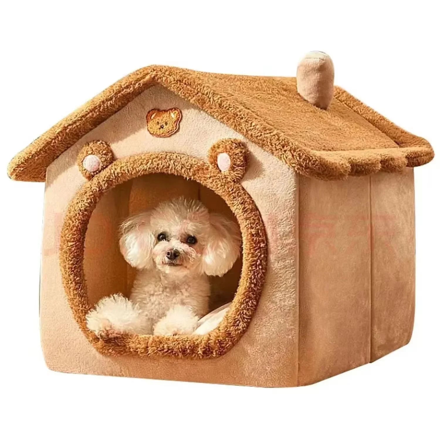 Washable Corduroy Dog House for Small Dogs – All-Season Comfort