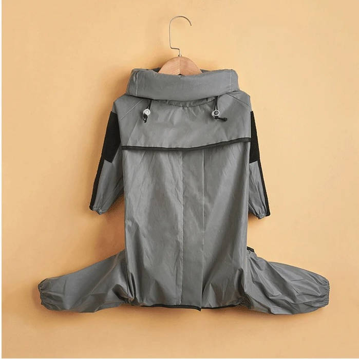 Dog Raincoat with Adjustable Hood & Reflective Strips